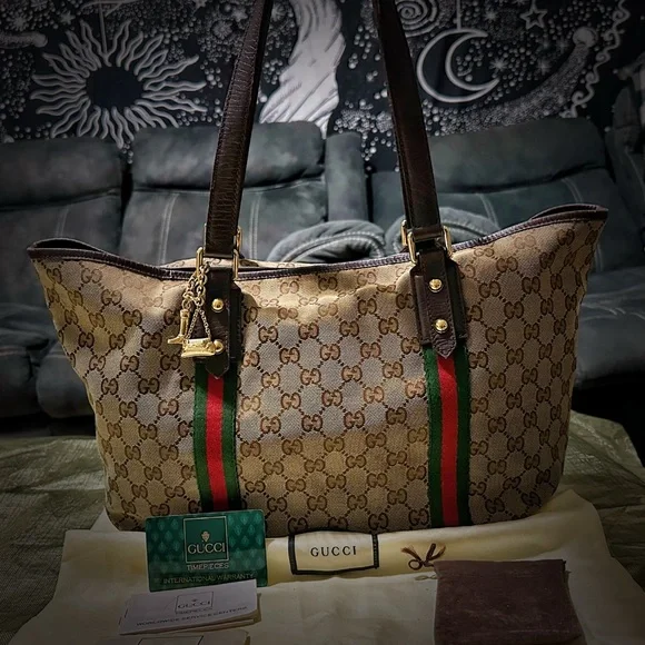 Authentic Vintage Gucci Beige and Brown Women's Tote Bag  on sale make offer - Picture 5 of 17